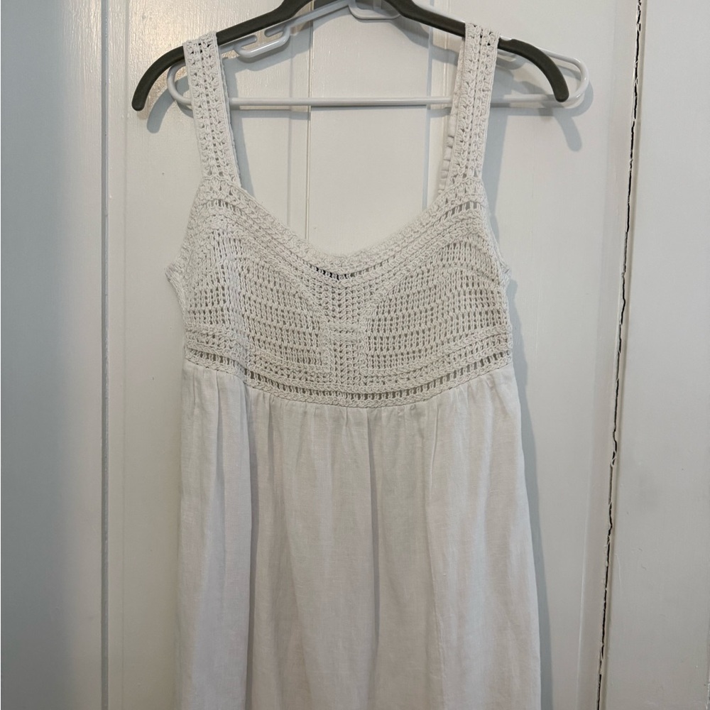 White Crochet Top Dress